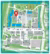 plattegrond Campus Woudestein waarop de locatie van Erasmus Building aangegeven is met een rode pin