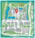 plattegrond Campus Woudestein waarop de locatie van Tinbergen Building aangegeven is met een rode pin